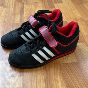 Adidas Powerlift Black and Red Weightlifting Shoes Size 6.5 Men’s, 8 Women’s